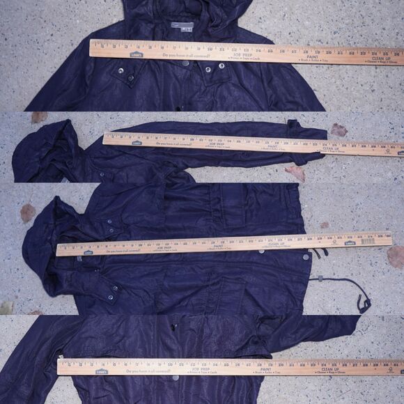 Vince Tencel Utility Jacket Navy Blue XS Hooded Adjustable Quiet Luxury - Picture 8 of 16